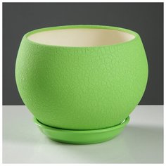 Горшок для цветов "Шар" шёлк, зелёный, керамика, 4.1 л Oriana