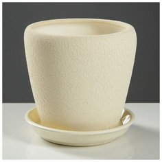 Горшок для цветов "Грация", шелк, бежевый, керамика, 2.3 л Oriana