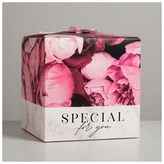 Коробка складная «Цветы», 18 × 18 × 18 см Дарите счастье