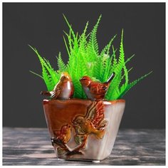 Кашпо керамическое "Две птички" Микс 10*11*12 см Take It Easy