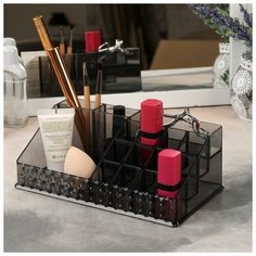 Органайзер для косметических принадлежностей «Black Secret», 16 секций, 13 × 21,5 × 8 см, цвет чёрный Queen Fair