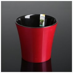 Кашпо со вставкой «Арте», 2 л, цвет красно- чёрный Santino