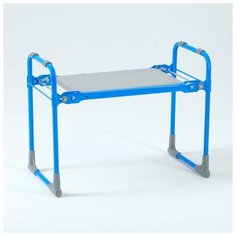 Скамейка- перевёртыш садовая складная 56х30х42,5 см, голубая, макс. нагр. 100 кг, с мягким Nika
