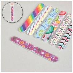 Пилка- наждак, абразивность 180/180, 15 см, рисунок микс Queen Fair