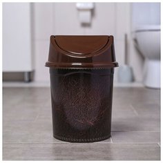 Ведро с плавающей крышкой «Кожа», 8 л, цвет коричневый Violet