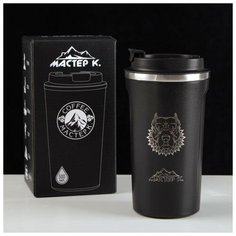 Термокружка "Мастер К." "Агрессия", 500 мл, сохраняет тепло 6 ч, черная