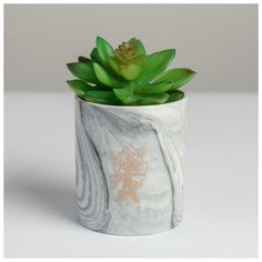 Керамическое кашпо с тиснением «Париж», 8 х 9,5 см Дарите счастье