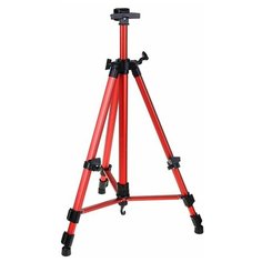 Мольберт телескопический, тренога, металлический, красный Calligrata