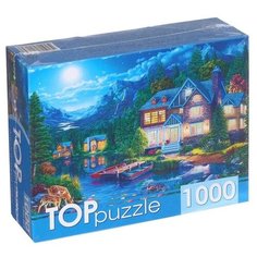 Пазлы 1000 элементов «Домик и лунное озеро Рыжий кот