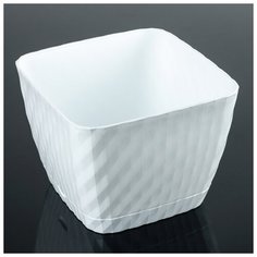 Кашпо с поддоном «Классика», 4,5 л, цвет белый Сибполимер