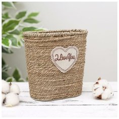 Кашпо плетёное овальное Flower, 15×10×15 см Доляна