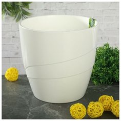 Кашпо со вставкой «Грация», 2 л, цвет белый Plast Avenue