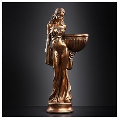 Фигура с кашпо "Девушка в платье", бронза, 1,2 л/23х36х84 см Хорошие сувениры