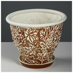 Цветочный горшок "Клён", под шамот, керамика, 4.5 л
