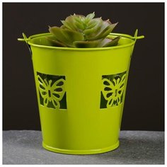 Кашпо "Ведерко" бабочки, цветы, 8*8см, цвет микс Take It Easy