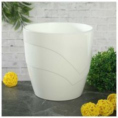 Кашпо со вставкой «Грация», 1,2 л, цвет белый Plast Avenue