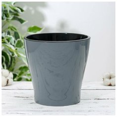 Кашпо со вставкой «Лея», 3,6 л, цвет серый Alternativa