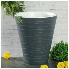 Кашпо со вставкой «Валенсия», 2,8 л, цвет антрацит Plast Avenue