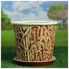 Цветочный горшок "Камыш", под шамот, 10 л Керамика ручной работы