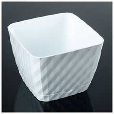 Кашпо с поддоном «Классика», 2 л, цвет белый Сибполимер