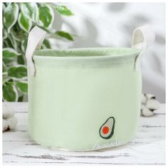 Корзина для хранения с ручками «Авокадо», 20×20×15 см, цвет фисташковый Доляна