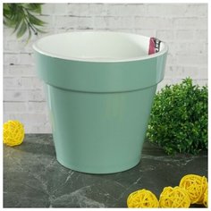 Кашпо со вставкой «Порто», 1 л, цвет нефрит Plast Avenue