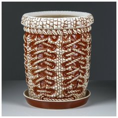 Цветочный горшок "Корсет", коричневый, под шамот, керамика, 16 л