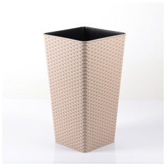 Кашпо со вставкой «Ротанг», 15 л (7 л), цвет какао Алеана