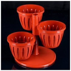 Кашпо многоярусное «Каскад», 3 шт, 700 мл, цвет терракотовый Plast Avenue