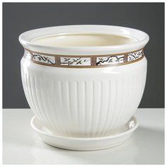 Горшок для цветов "Антика", белый, керамика, 5 л Oriana