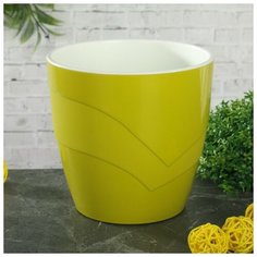 Кашпо со вставкой «Грация», 1,2 л, цвет фисташковый Plast Avenue