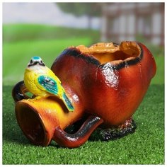 Фигурное кашпо "Синичка на кувшине" 16*25*15см Хорошие сувениры