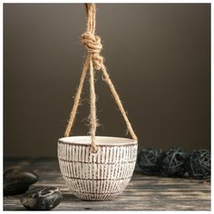 Кашпо керамическое подвесное белое 10*10*8 см Take It Easy