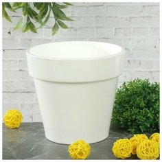 Кашпо со вставкой «Порто», 1 л, цвет белый Plast Avenue