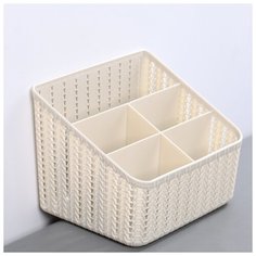 Органайзер «Вязание», 5 секций, цвет белый ротанг Idea (М Пластика)