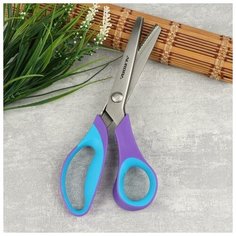 Ножницы «Волна», 23 см, шаг - 3,5 мм, цвет голубой/фиолетовый Aurora