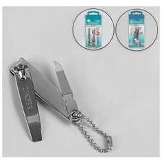 Кусачки- книпсер маникюрные, с пилкой, 6 см, цвет серебристый, SLN 603- FC Zinger