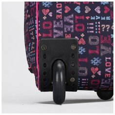 Сумка дорожная на колесах, отдел на молнии, наружный карман, цвет чёрный Amen.