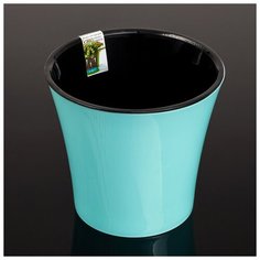 Кашпо со вставкой «Арте», 1,2 л, цвет мятно- чёрный Santino