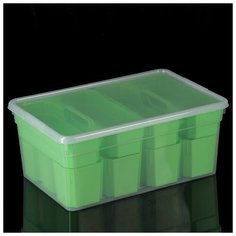 Контейнер для хранения Basic, 10 л, 12 вставок, 2 лотка, цвет микс Fun Box