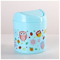 Контейнер для мусора с декором «Настольный», 750 мл, цвет микс Пластишка