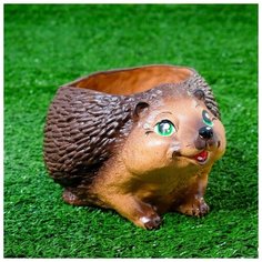 Фигурное кашпо "Ежик" 11см, бежевый Хорошие сувениры