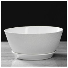 Горшок для цветов "Бонсайница", шёлк, белый, керамика, 5.5 л Oriana