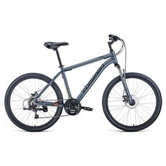 Велосипед 26" Forward Hardi 2.1 disc, 2021, цвет серый матовый/черный, размер 18