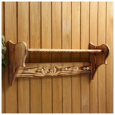 Полка вешалка большая. обожжённая. 6 крючков. 70*25*20 см Сима ленд