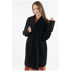 Пальто с поясом из итальянской шерсти C72009 Черный 46 La Vida Rica