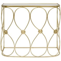 Столик консольный Glasar 54-163, ДхШ: 80 х 32 см, золотистый ГЛАСАР