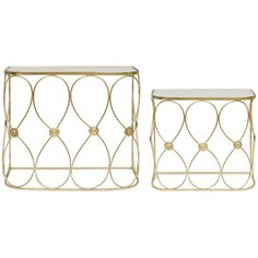 Набор столиков консольный Glasar 54-164/163, золотистый ГЛАСАР