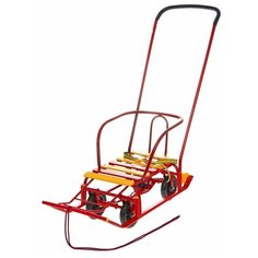 Санки «Тимка 5 универсал» с толкателем, цвет красный Nika