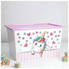 Контейнер для хранения игрушек «Деко. Единорог», 50 л, 53×37×30 см Idea (М Пластика)